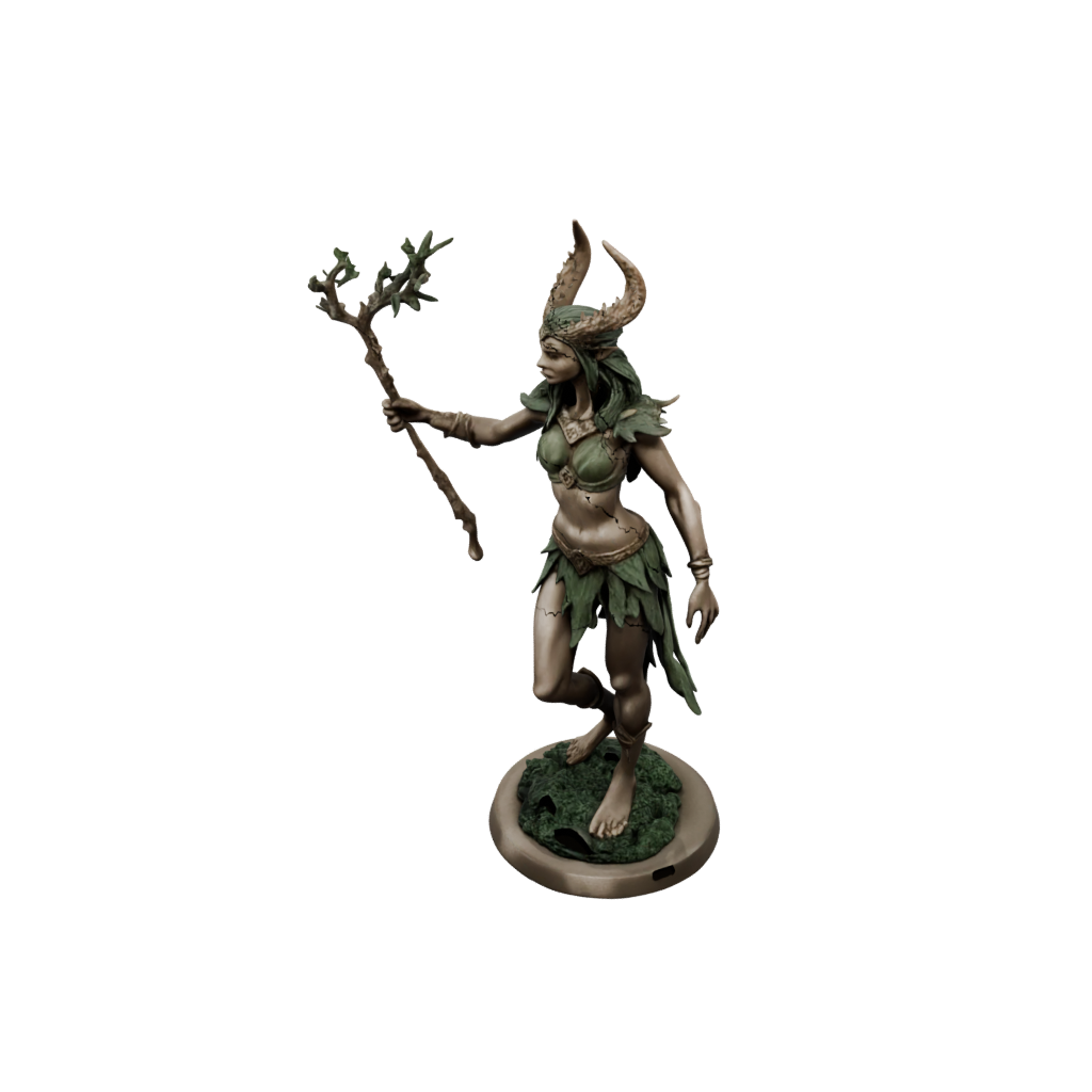 Bronze Wood-Elf Druid — tabletop minis 3D print model, STL