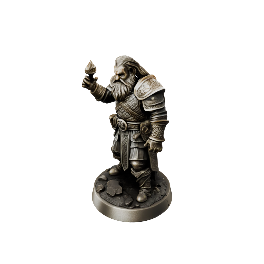Bronze Dwarven Cleric — tabletop minis 3D print model, STL
