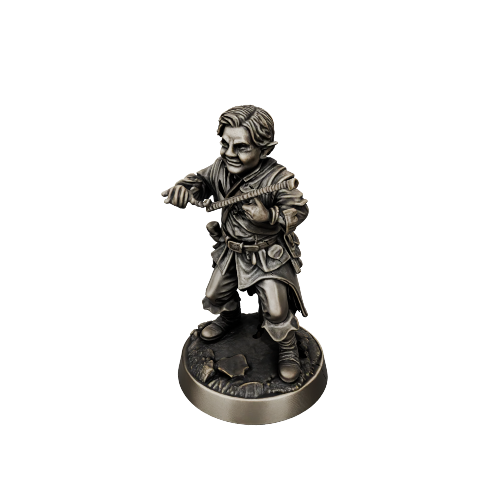 Bronze Halfling Bard — tabletop minis 3D print model, STL