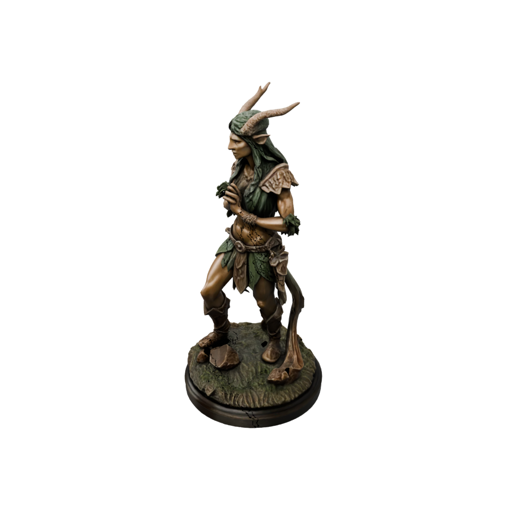 Bronze Wood-Elf Druid — tabletop minis 3D print model, STL