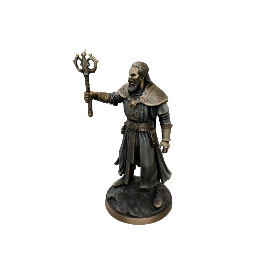 Bronze Cleric Priest With Mace