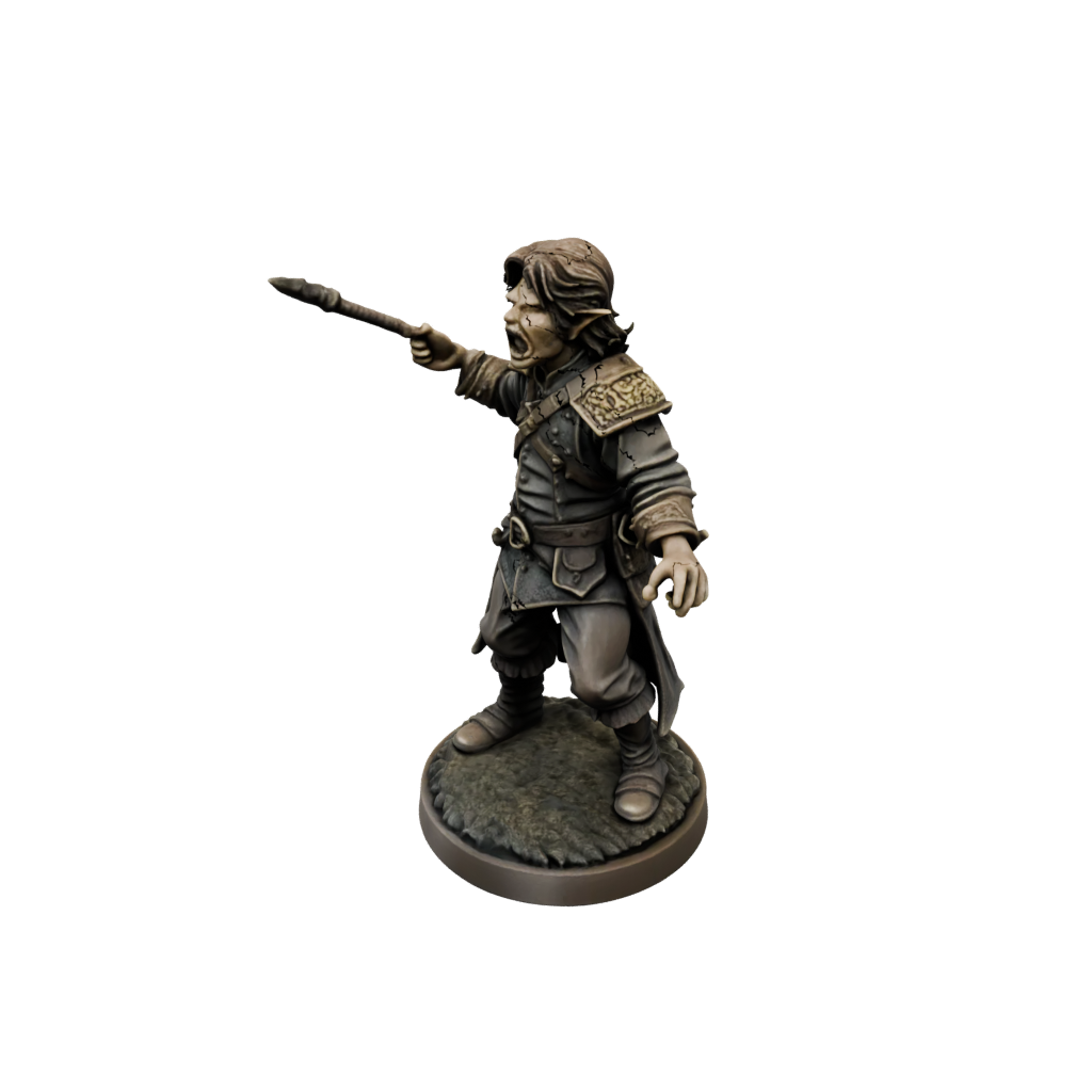 Bronze Halfling Bard — tabletop minis 3D print model, STL