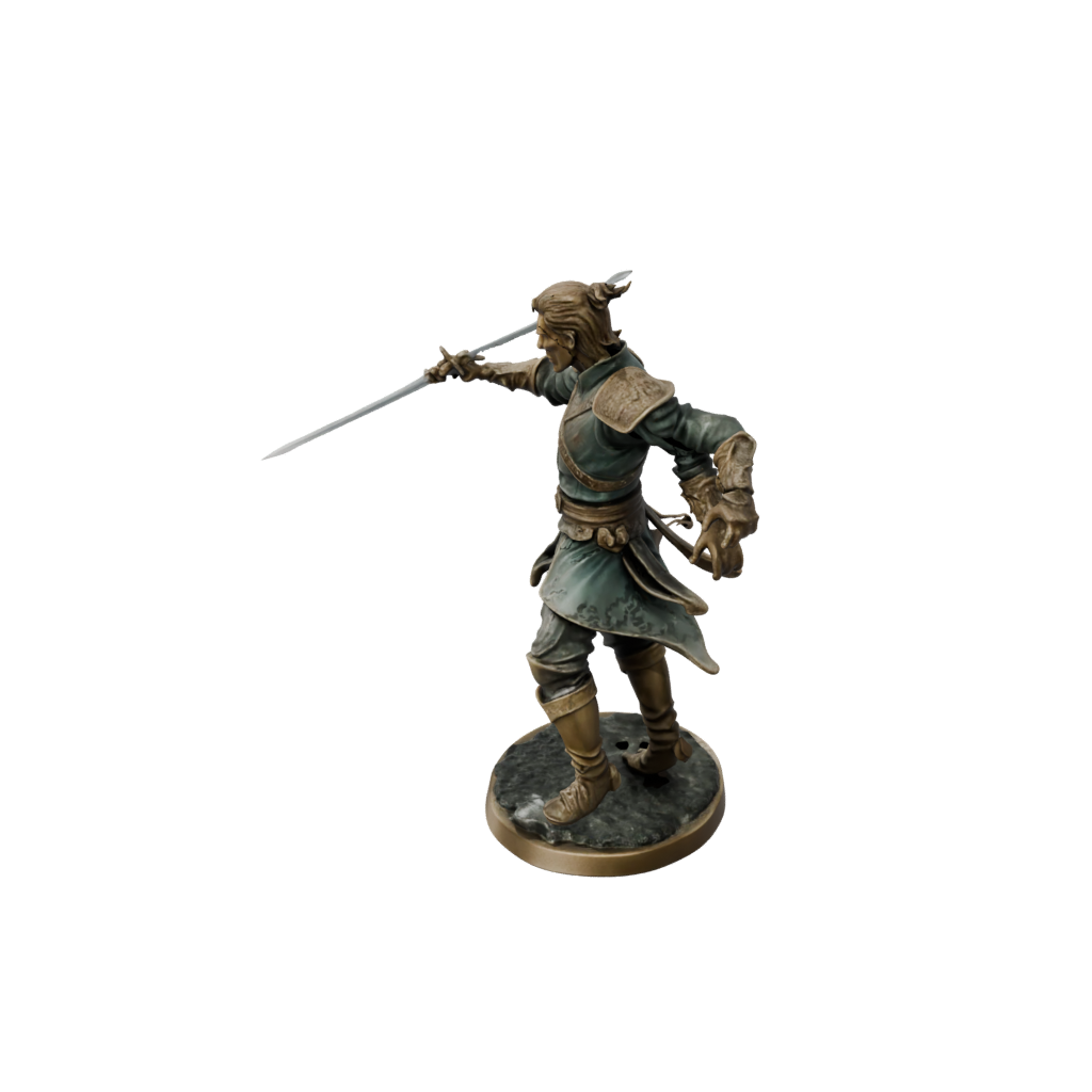 Bronze Human Swordmaster — tabletop minis 3D print model, STL