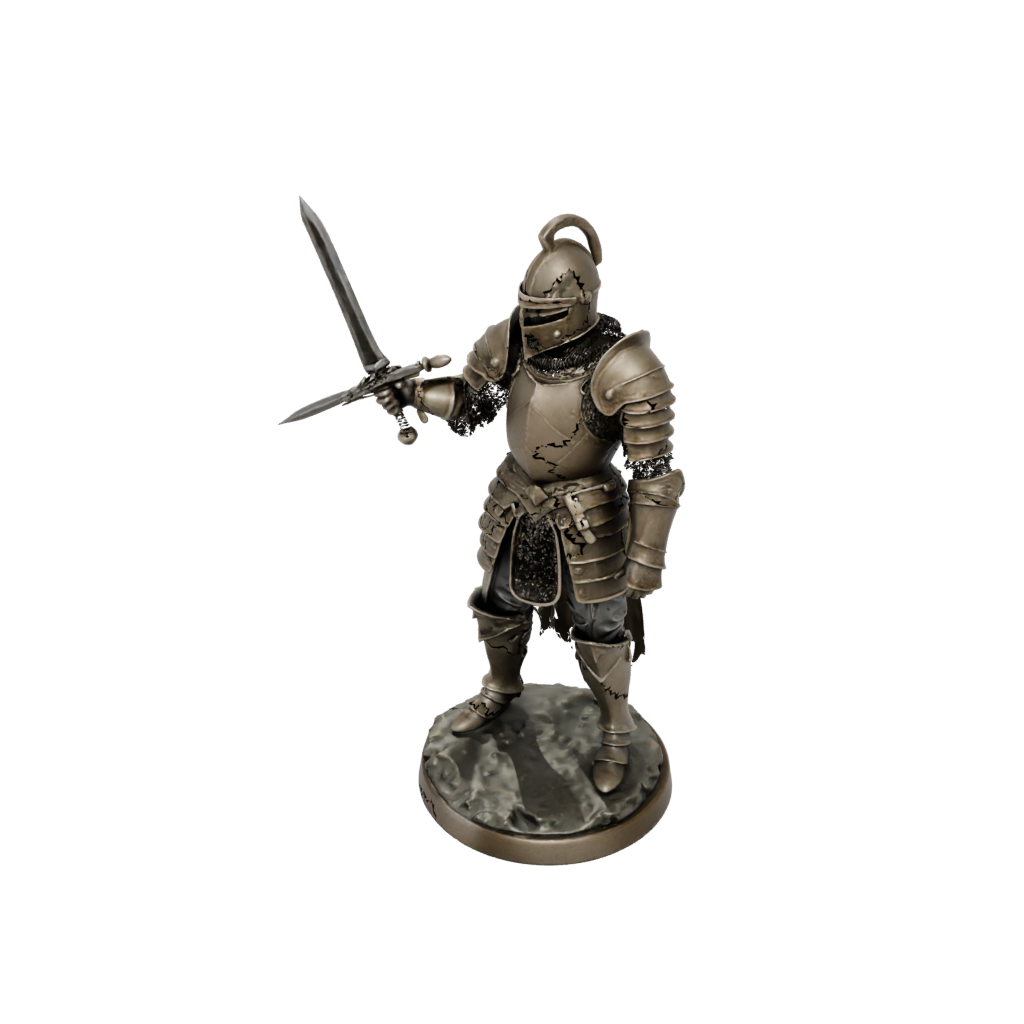 Bronze Knight In Full Plate Armor — tabletop minis 3D print model, STL