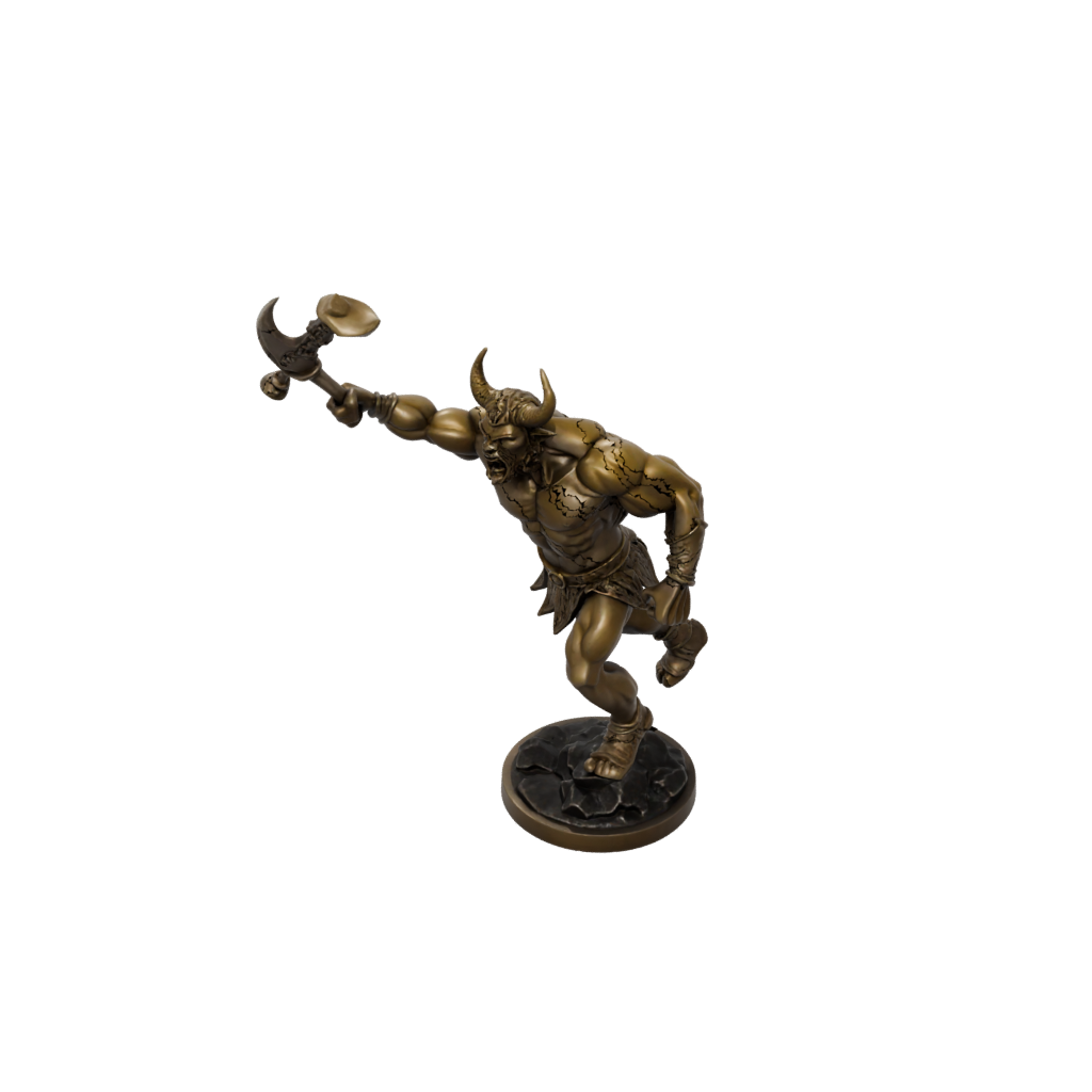 Bronze Minotaur Gladiator — tabletop minis 3D print model, STL