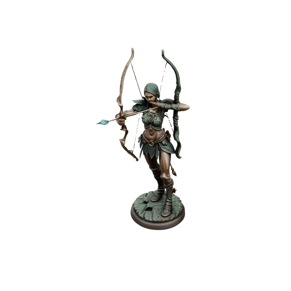 Bronze Elven Ranger Archer — tabletop minis 3D print model, STL