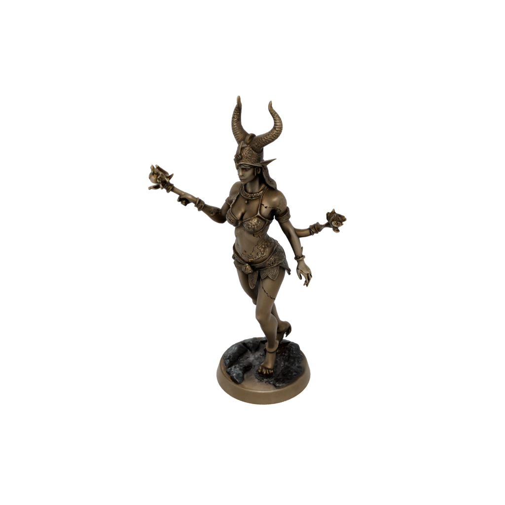 Bronze Fire Genie Efreet — tabletop minis 3D print model, STL