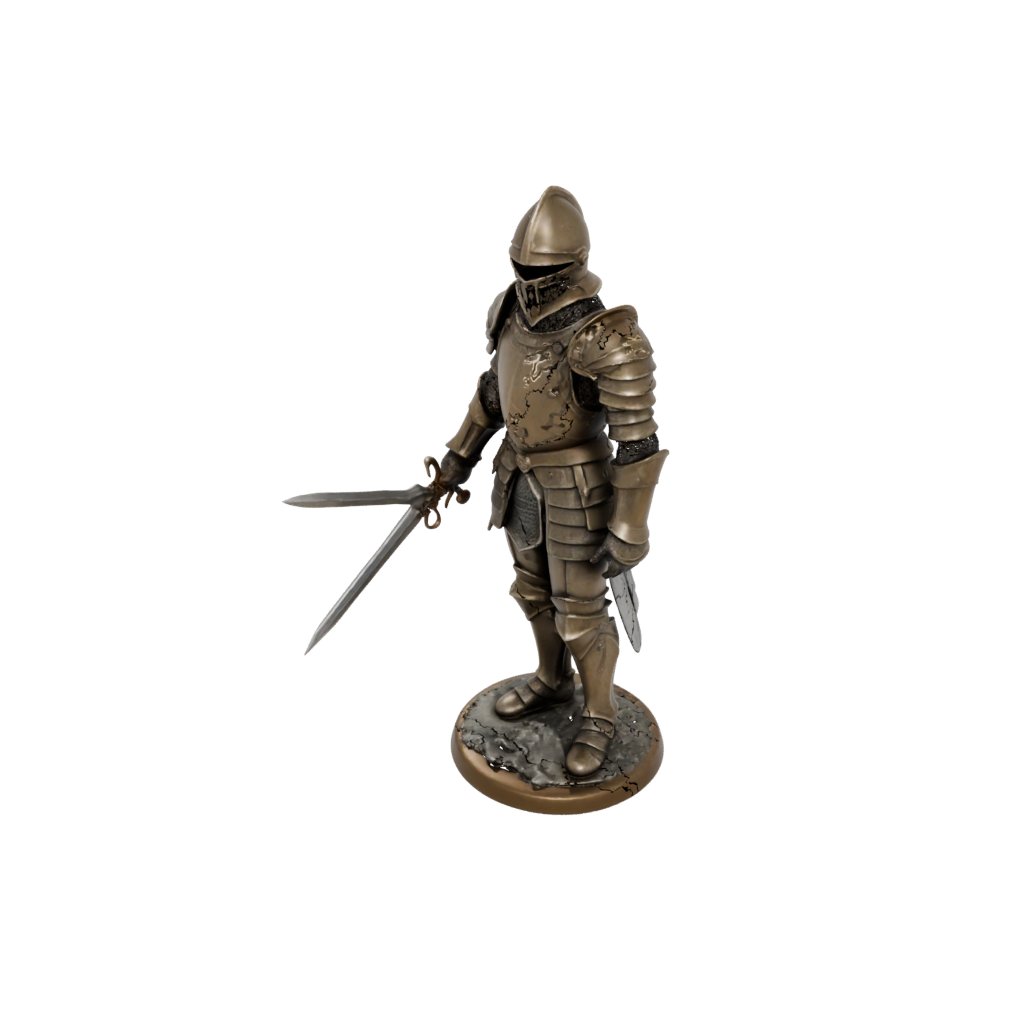 Bronze Knight In Full Plate Armor