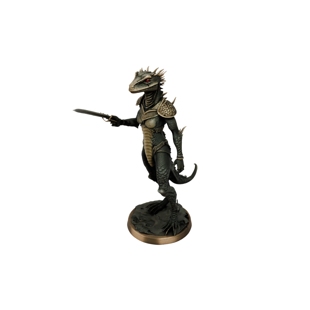 Bronze Lizardfolk Hunter — tabletop minis 3D print model, STL