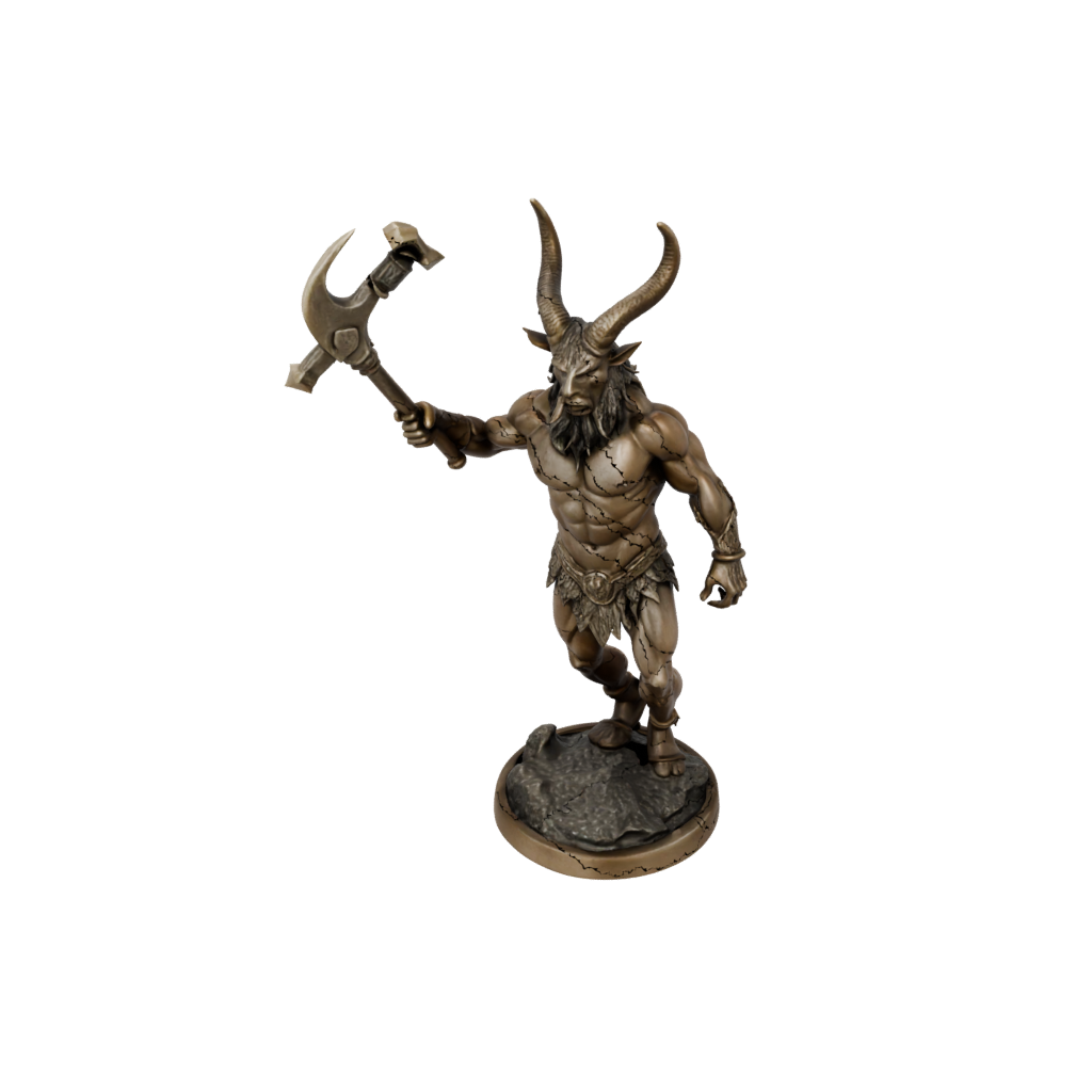 Bronze Minotaur Gladiator — tabletop minis 3D print model, STL