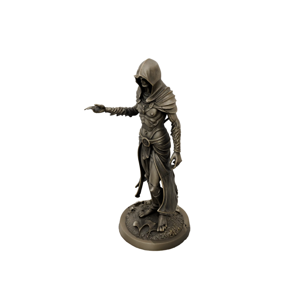 Bronze Necromancer Summoner — tabletop minis 3D print model, STL