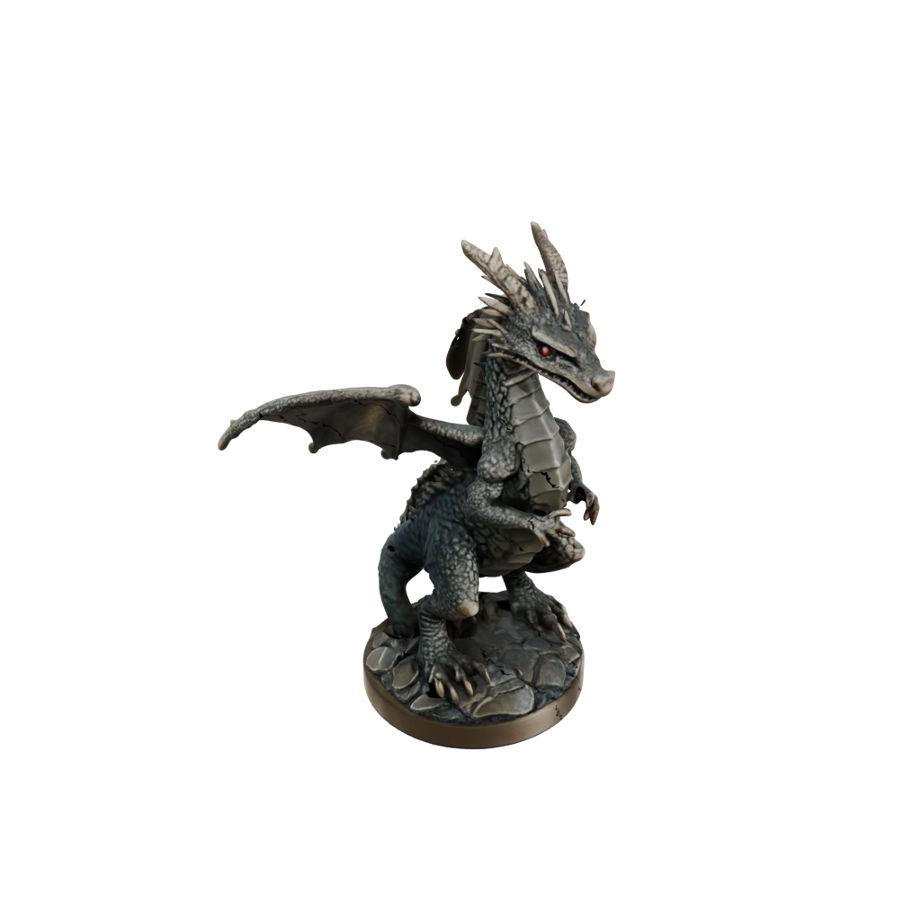 Bronze Young Dragon Wyrmling — tabletop minis 3D print model, STL
