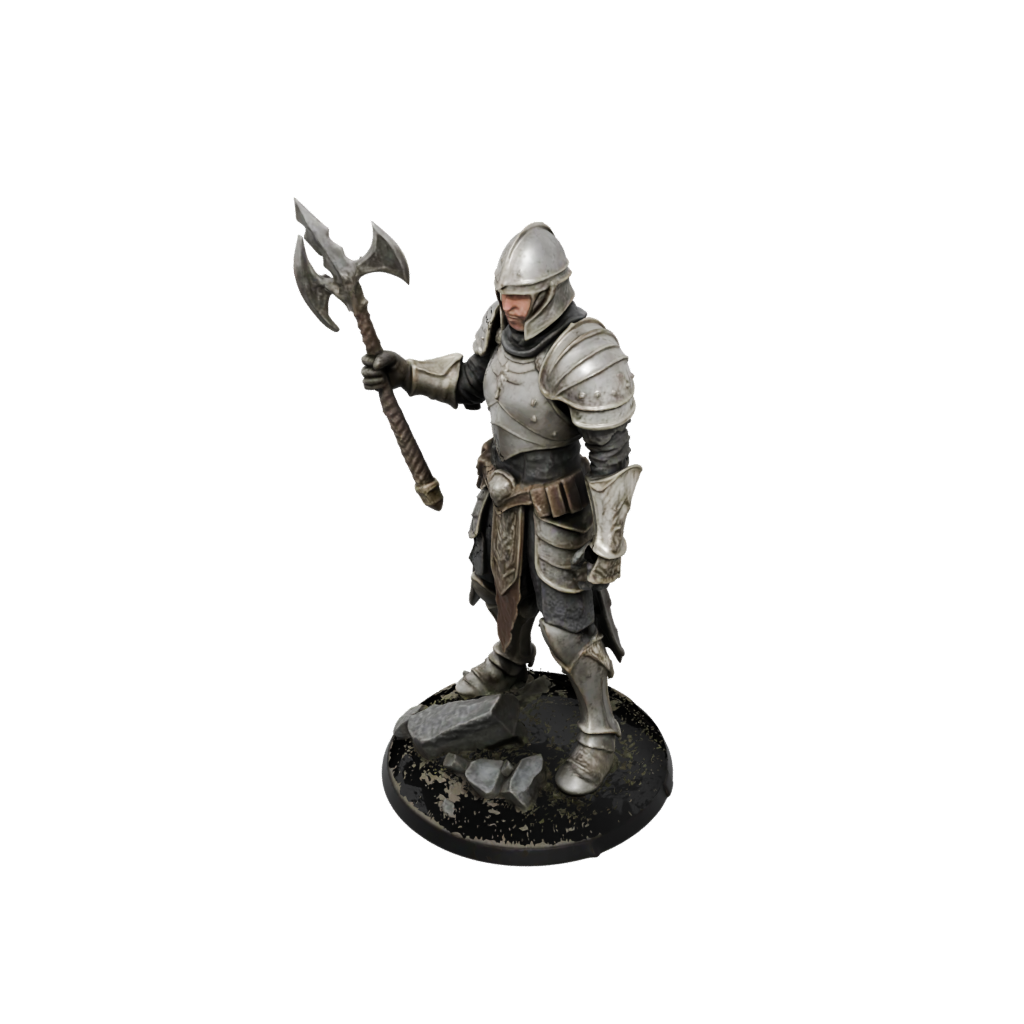 Camo Armored Paladin With War Maul — tabletop minis 3D print model, STL