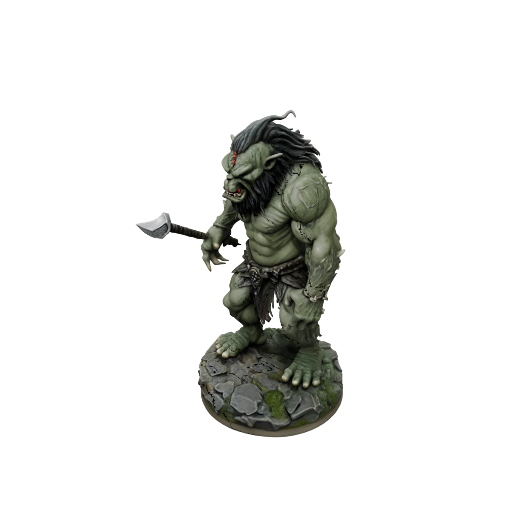 Camo Cave Troll — tabletop minis 3D print model, STL