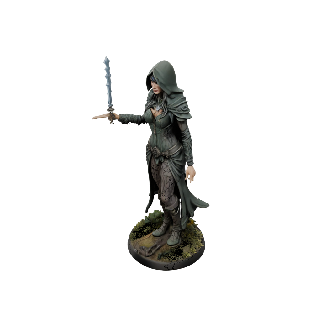 Camo Dark Sorceress — tabletop minis 3D print model, STL
