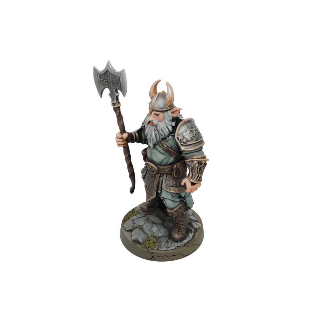 Camo Dwarf Warrior With Battleaxe