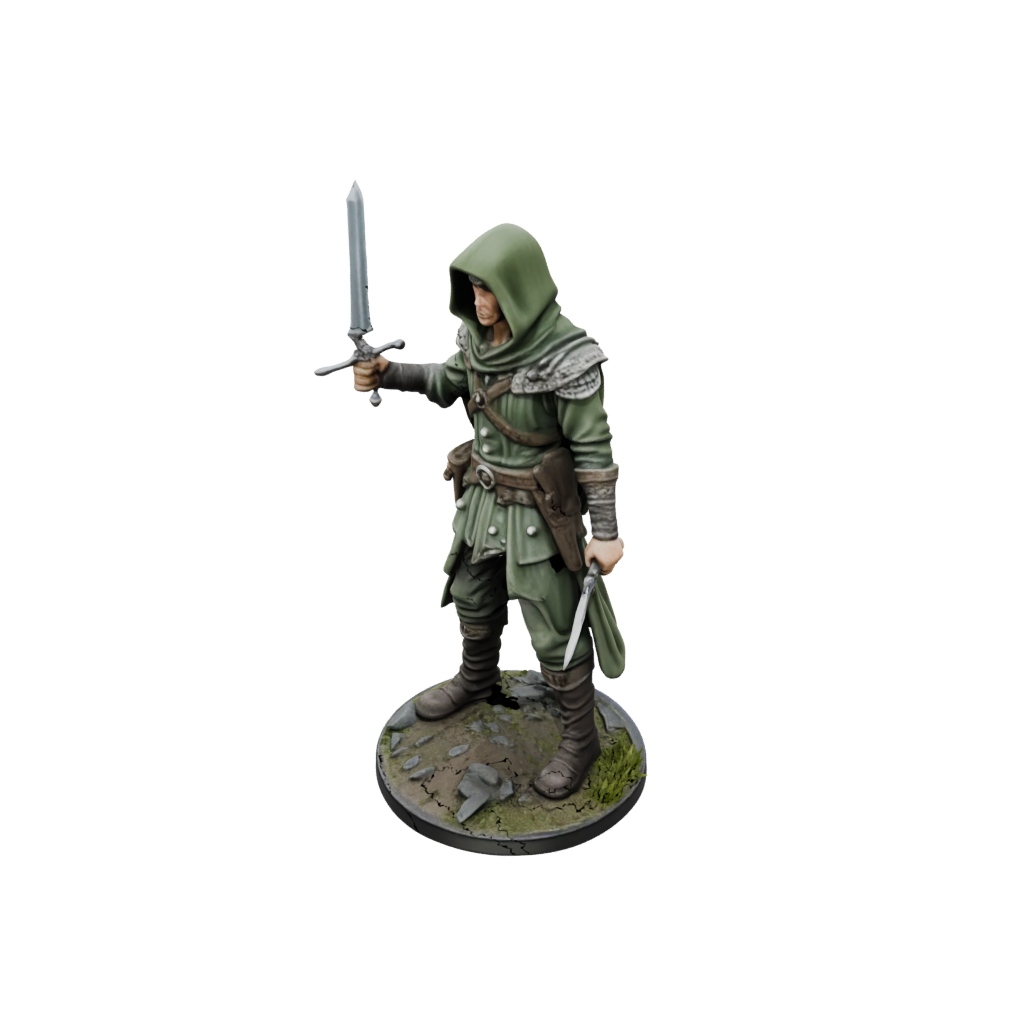 Camo Hooded Rogue With Daggers
