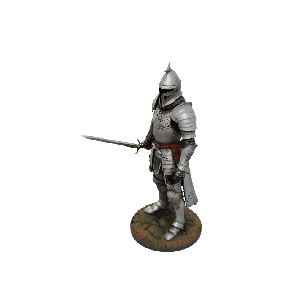 Camo Knight In Full Plate Armor — tabletop minis 3D print model, STL