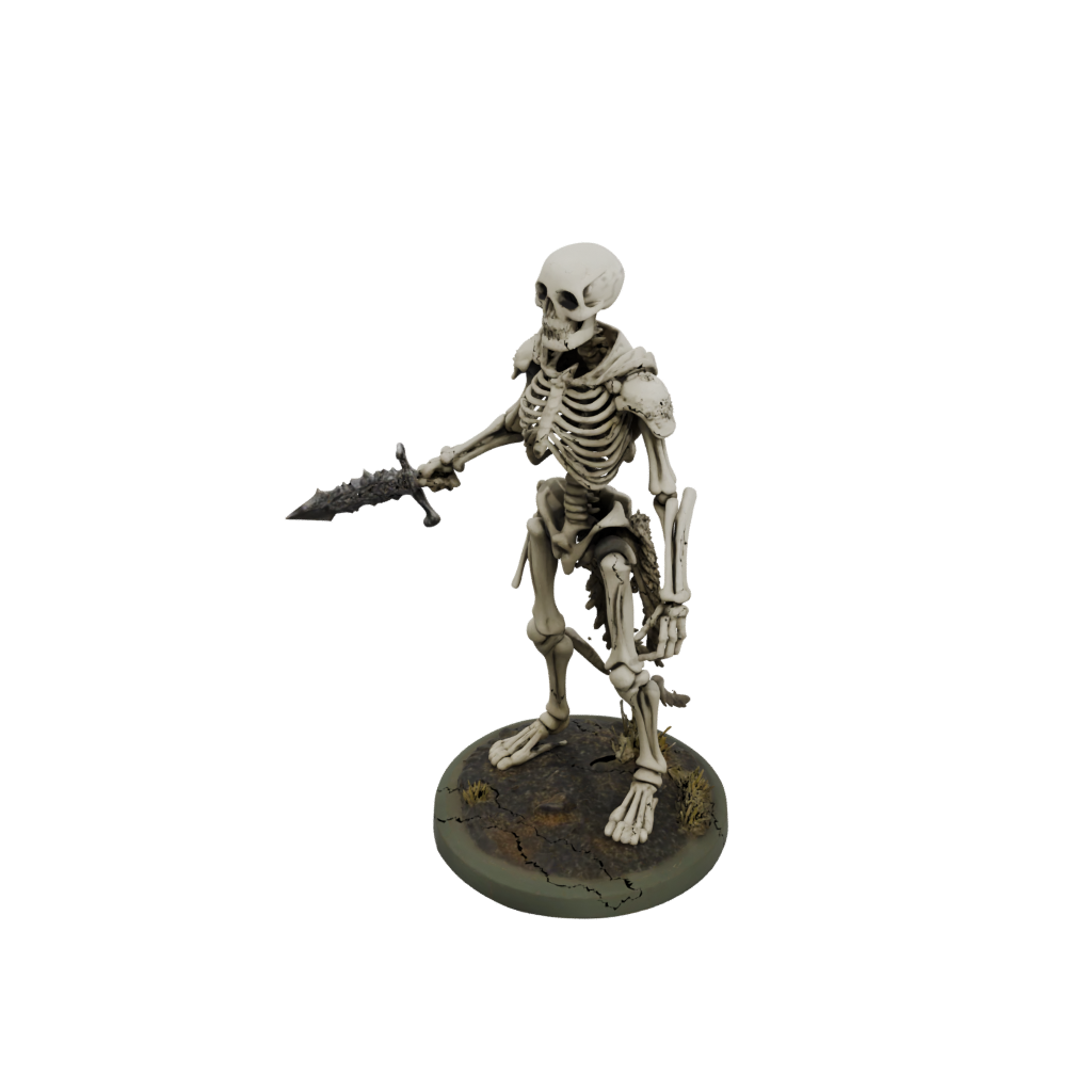 Camo Skeleton Warrior — tabletop minis 3D print model, STL