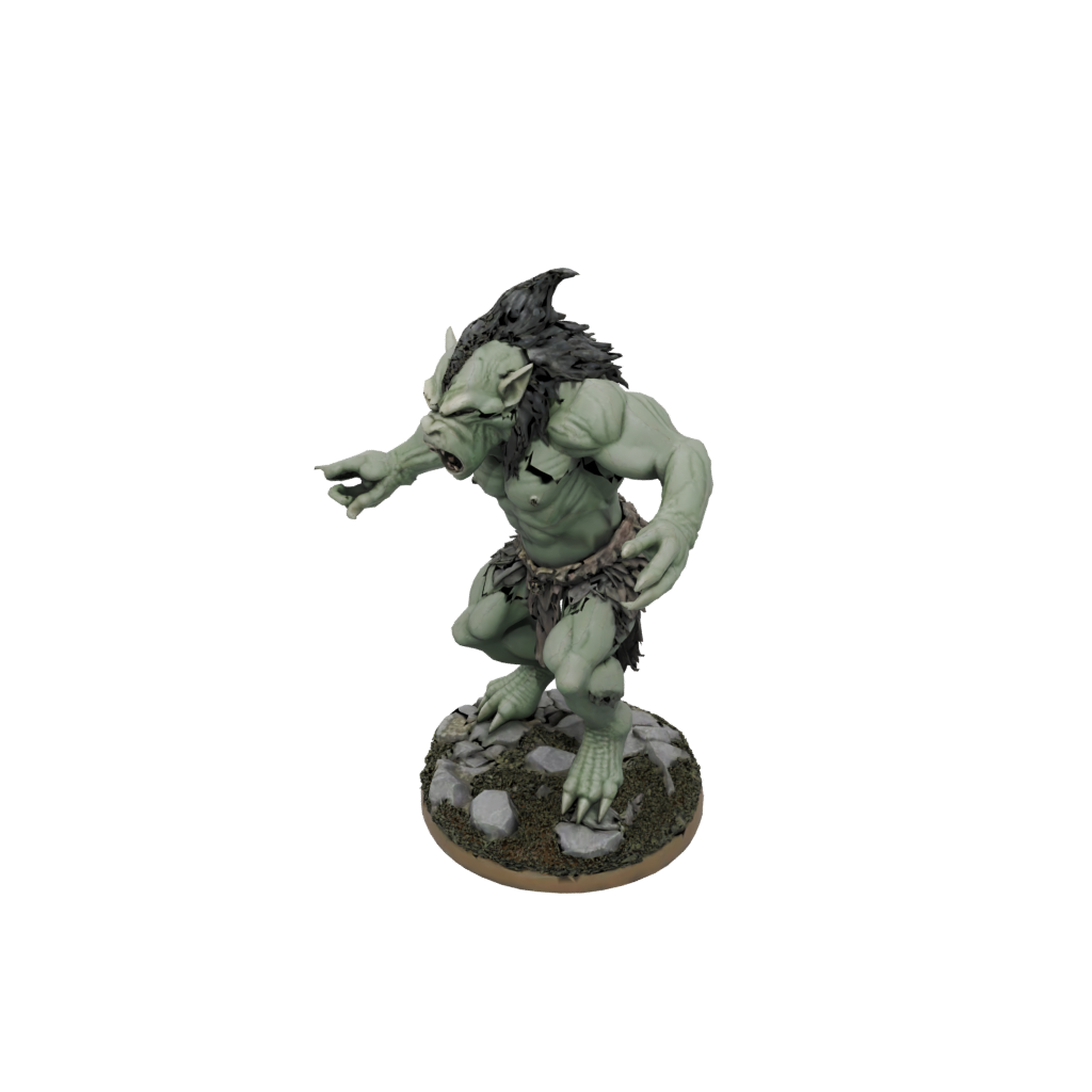Camo Cave Troll — tabletop minis 3D print model, STL