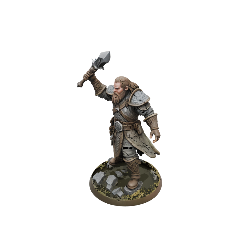 Camo Dwarven Cleric — tabletop minis 3D print model, STL