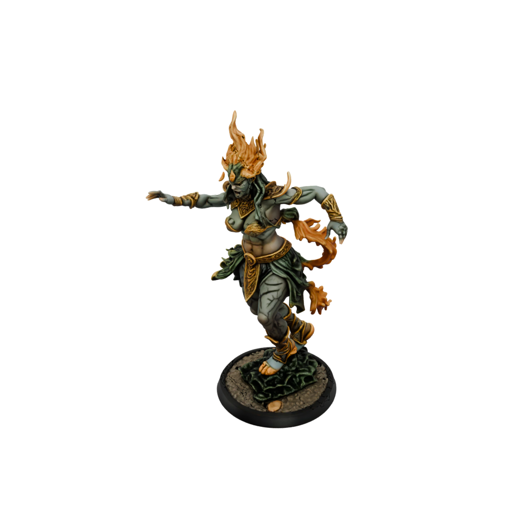 Camo Fire Genie Efreet — tabletop minis 3D print model, STL