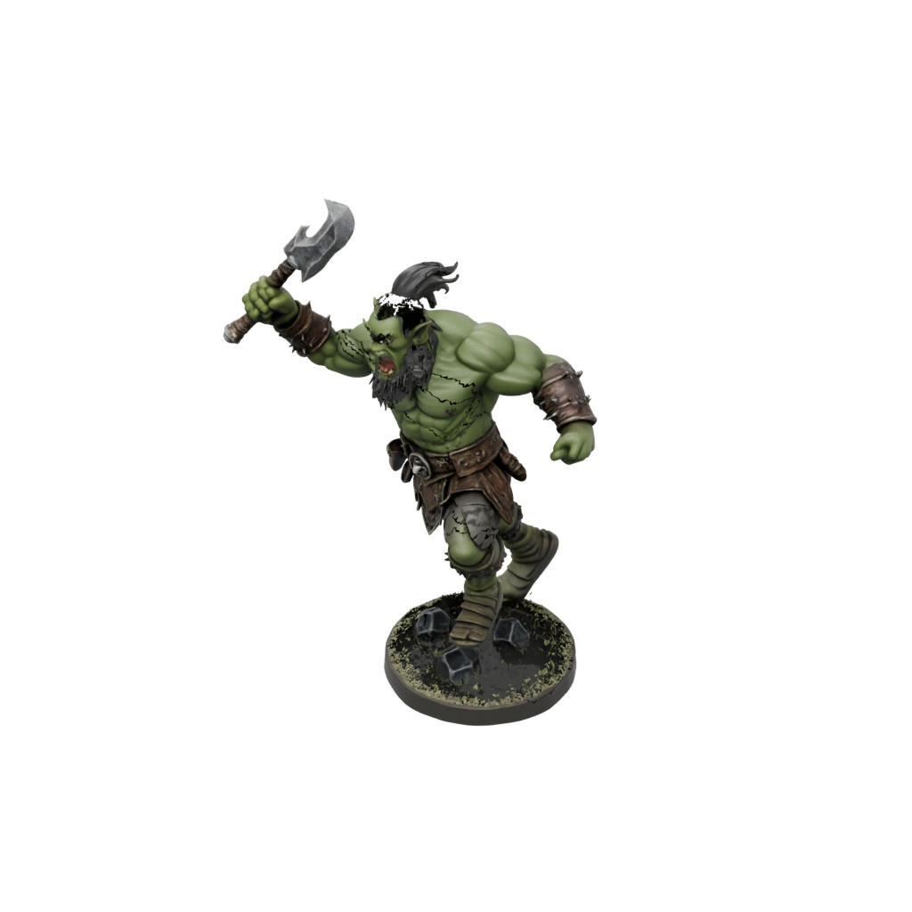 Camo Half-Orc Berserker — tabletop minis 3D print model, STL