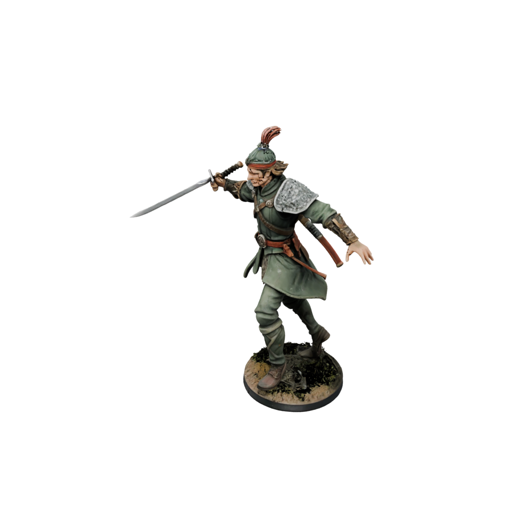 Camo Human Swordmaster — tabletop minis 3D print model, STL