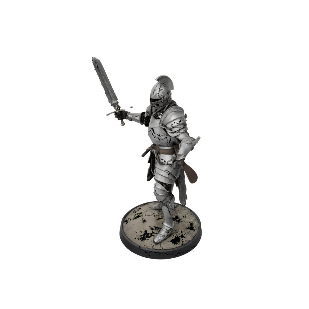 Camo Knight In Full Plate Armor — tabletop minis 3D print model, STL