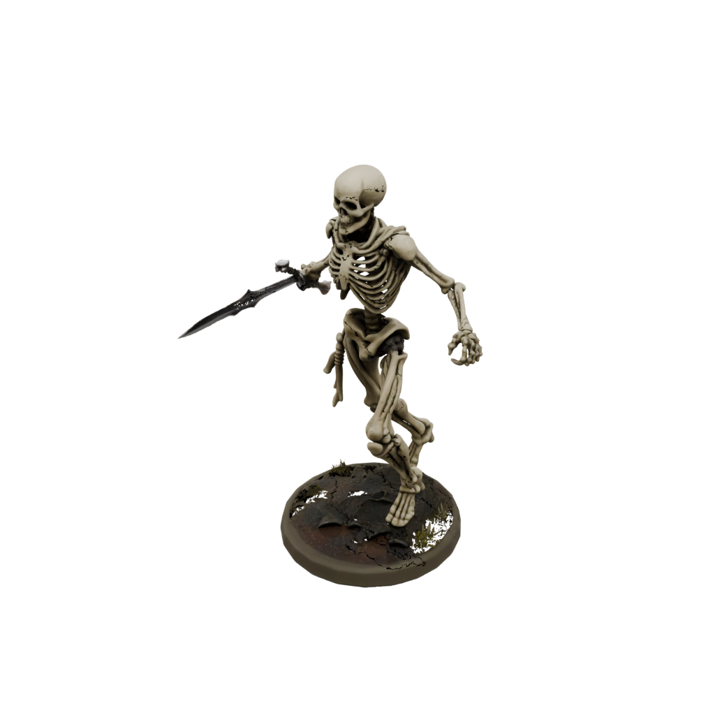 Camo Skeleton Warrior — tabletop minis 3D print model, STL