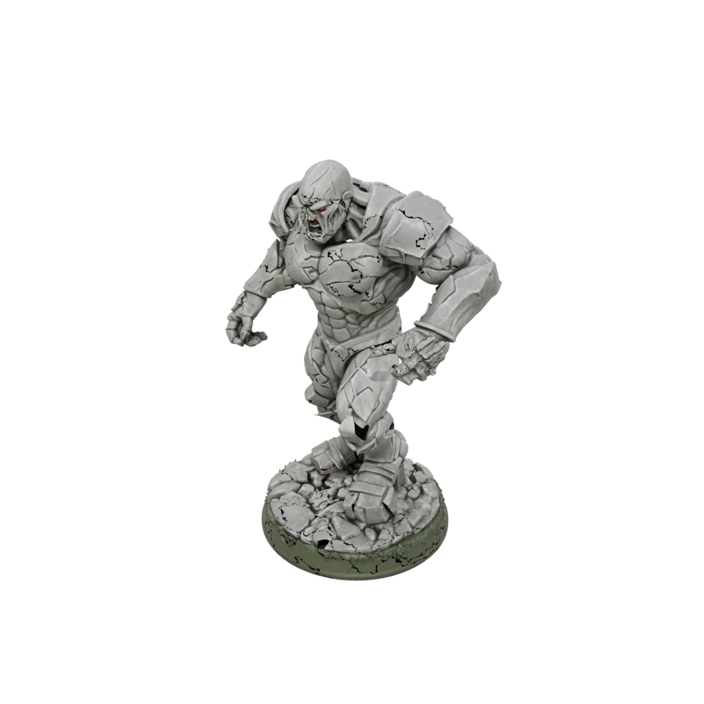 Camo Stone Golem — tabletop minis 3D print model, STL