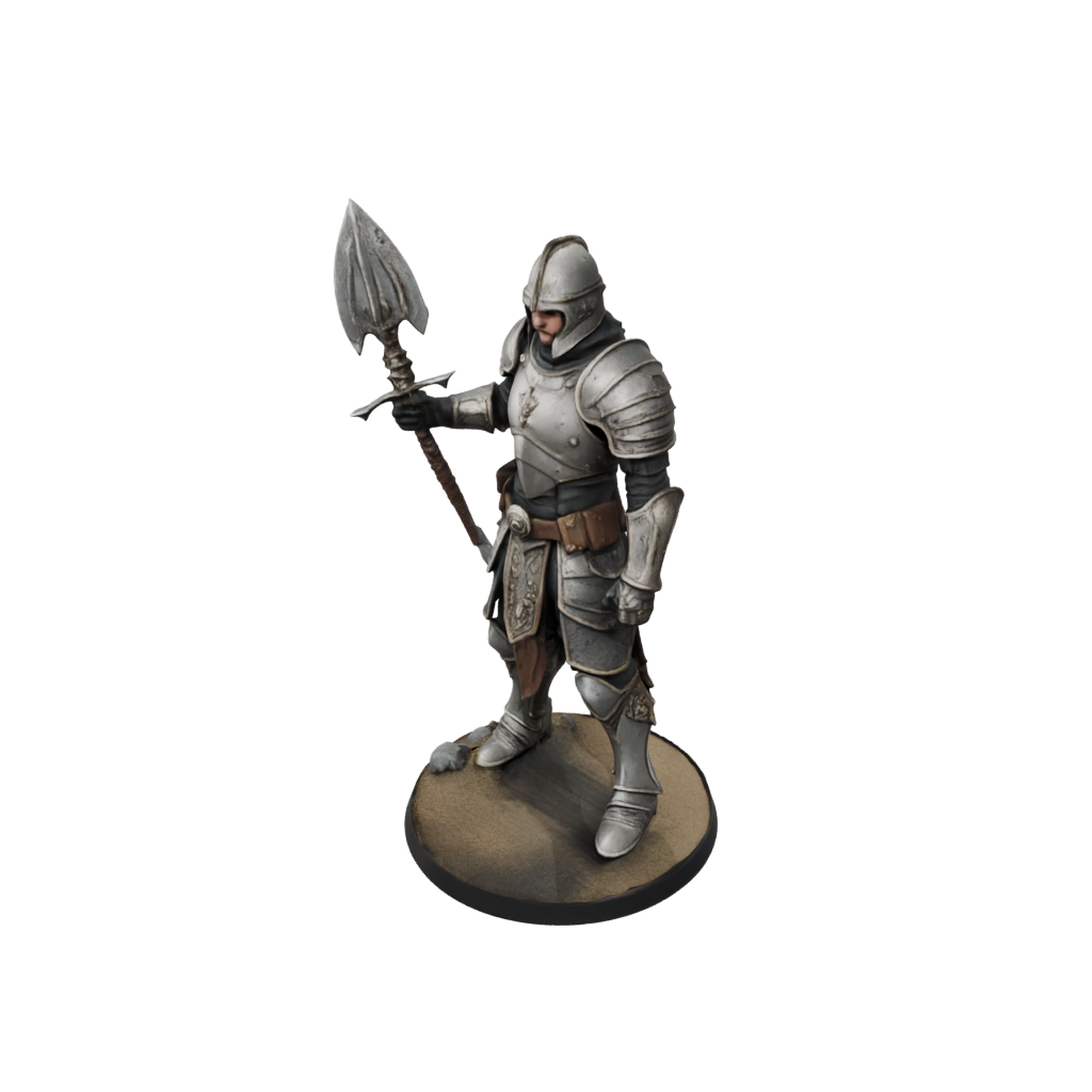 Camo Armored Paladin With War Maul — tabletop minis 3D print model, STL