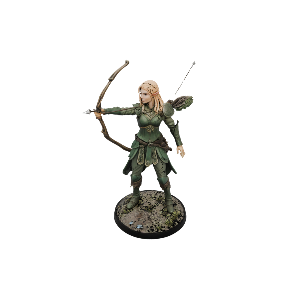 Camo Elven Ranger Archer — tabletop minis 3D print model, STL