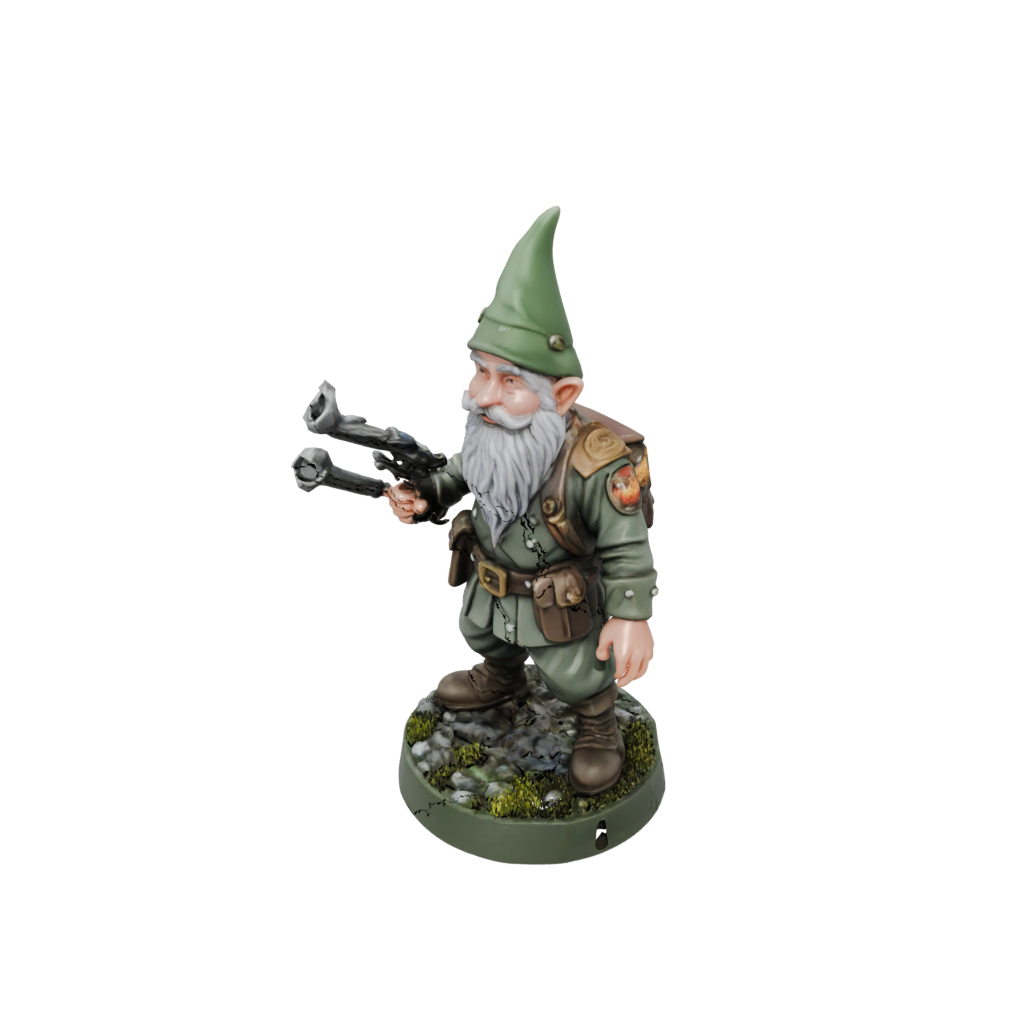 Camo Gnome Tinkerer — tabletop minis 3D print model, STL