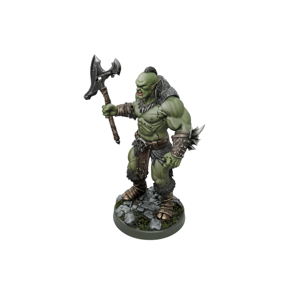 Camo Half-Orc Berserker — tabletop minis 3D print model, STL