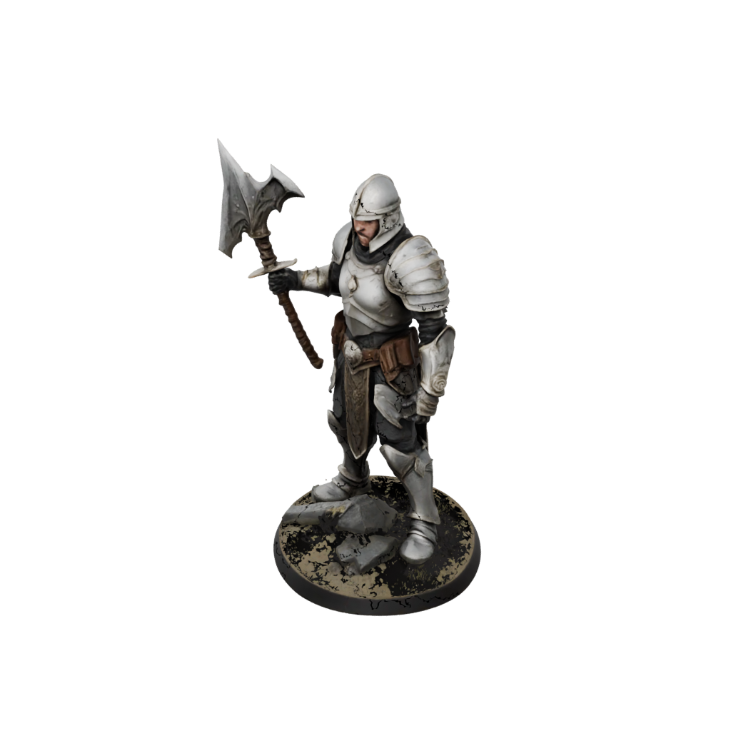 Camo Armored Paladin With War Maul — tabletop minis 3D print model, STL