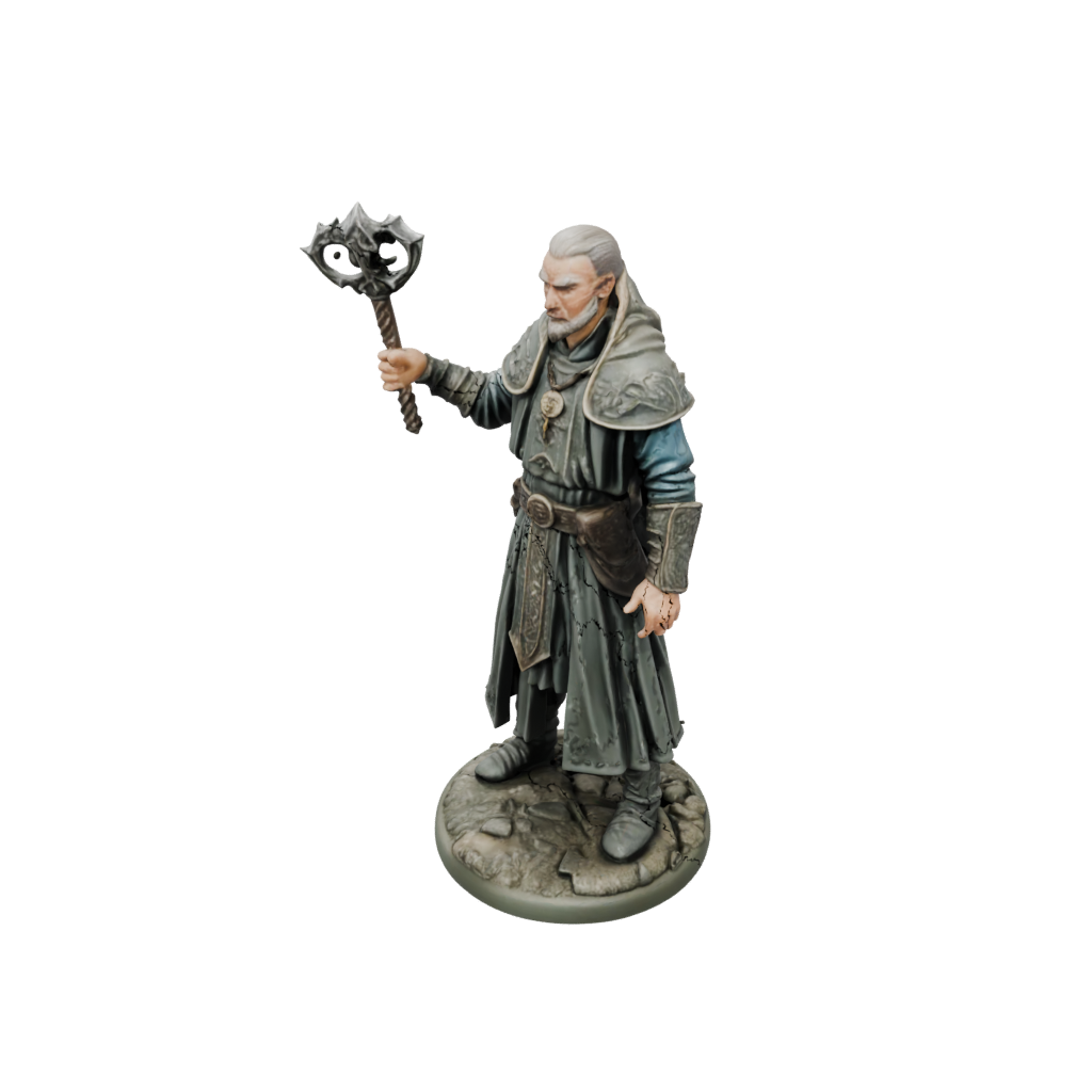 Camo Cleric Priest With Mace — tabletop minis 3D print model, STL