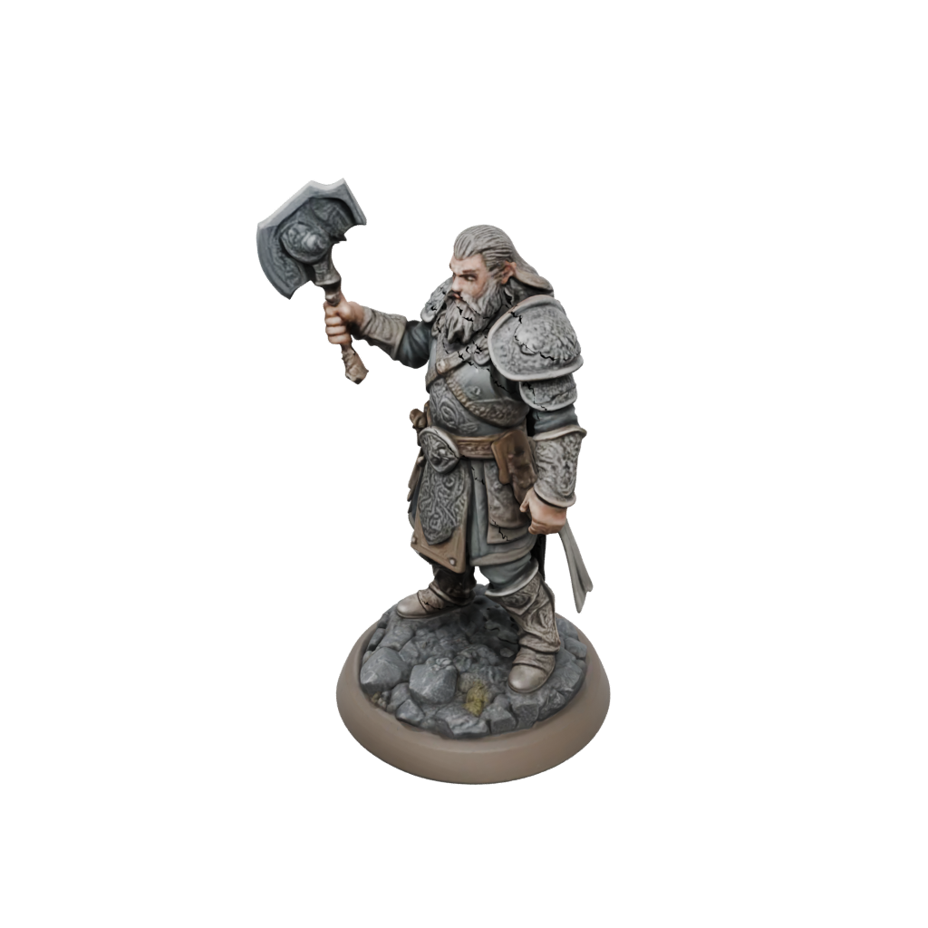Camo Dwarven Cleric — tabletop minis 3D print model, STL