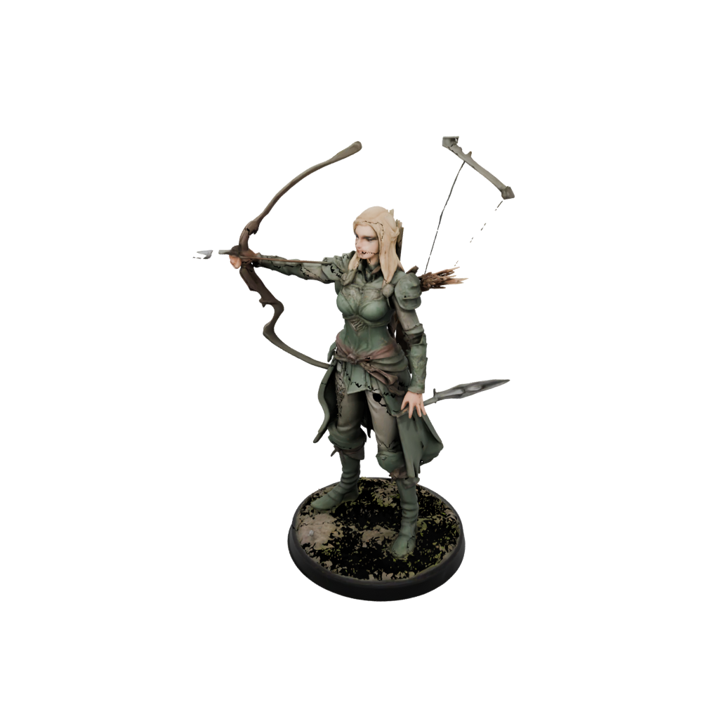 Camo Elven Ranger Archer — tabletop minis 3D print model, STL