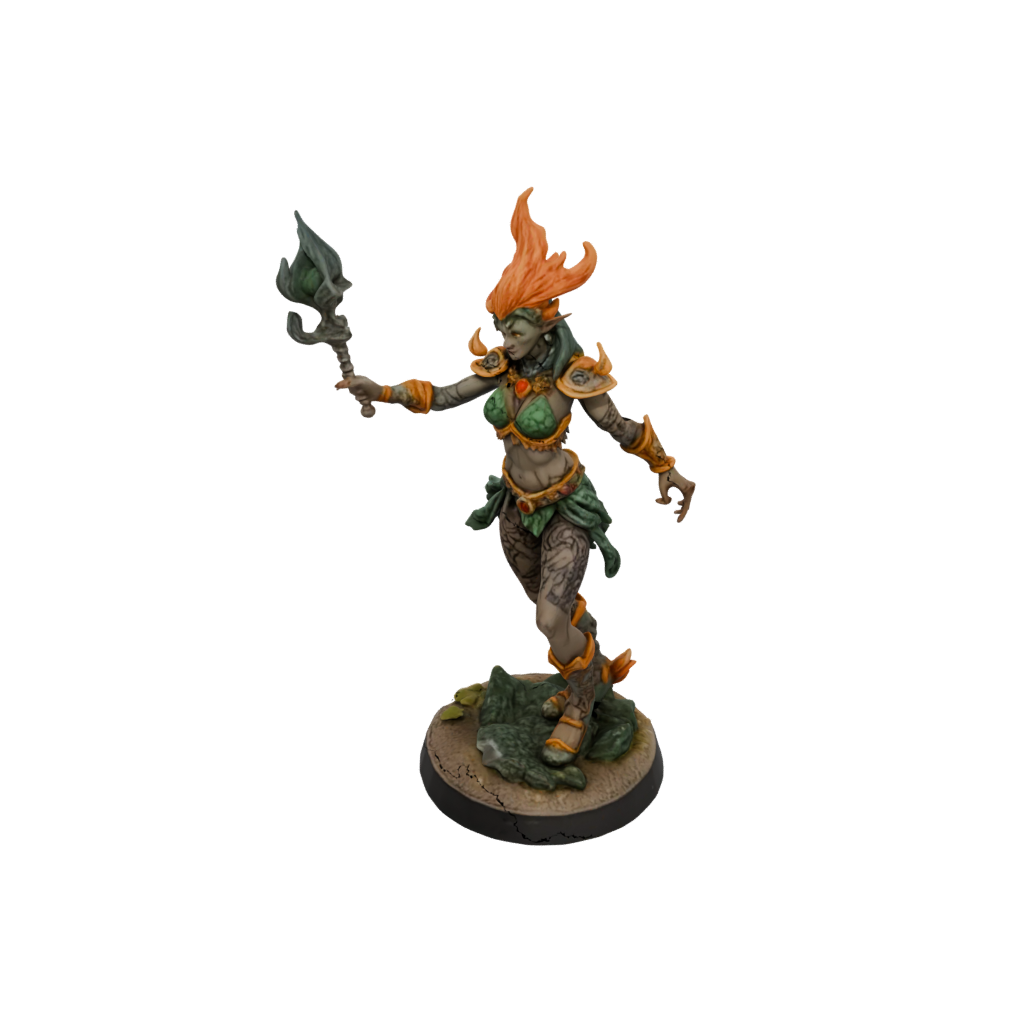 Camo Fire Genie Efreet — tabletop minis 3D print model, STL