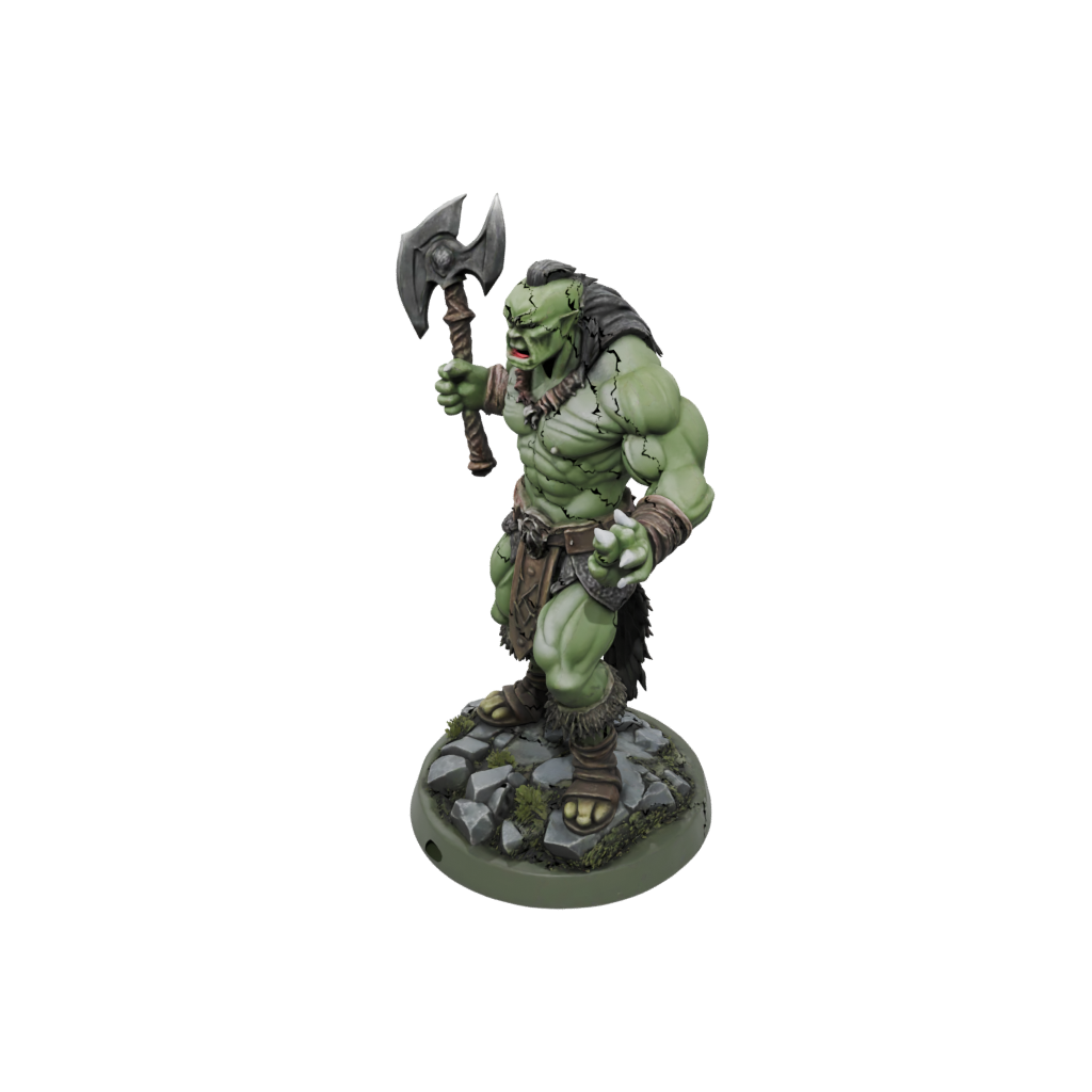 Camo Half-Orc Berserker — tabletop minis 3D print model, STL