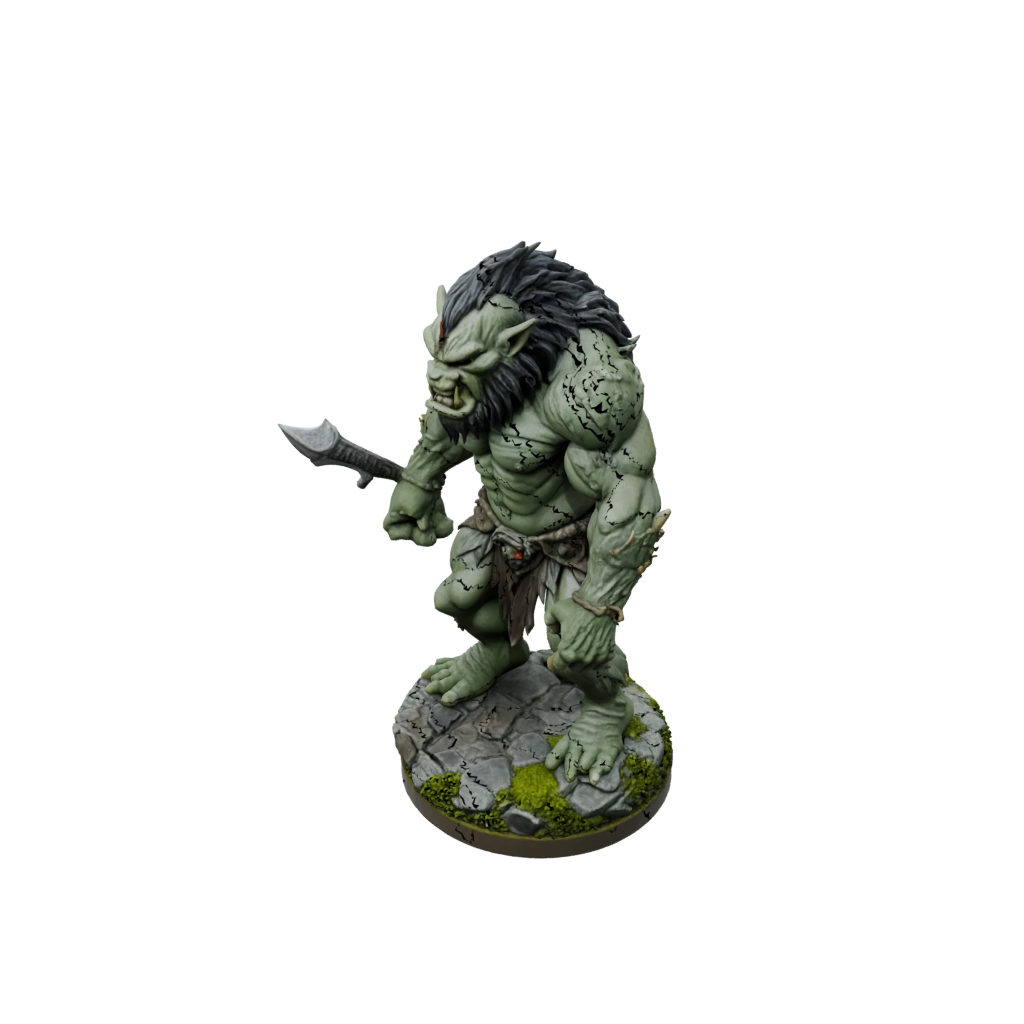 Camo Cave Troll — tabletop minis 3D print model, STL