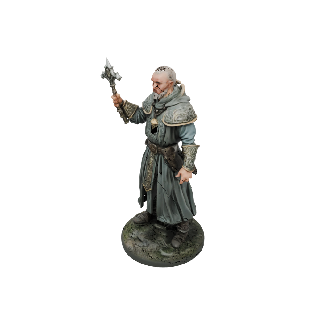 Camo Cleric Priest With Mace — tabletop minis 3D print model, STL