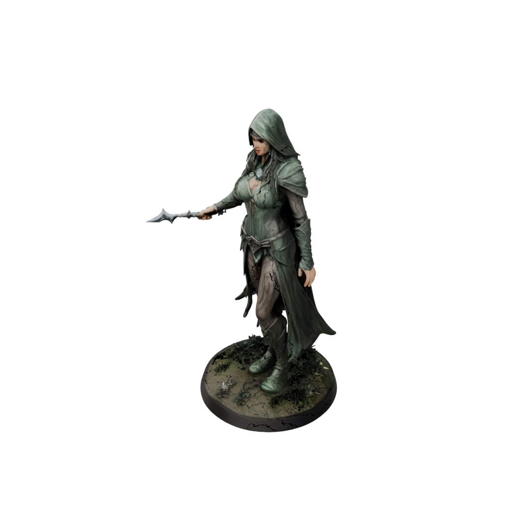 Camo Dark Sorceress — tabletop minis 3D print model, STL