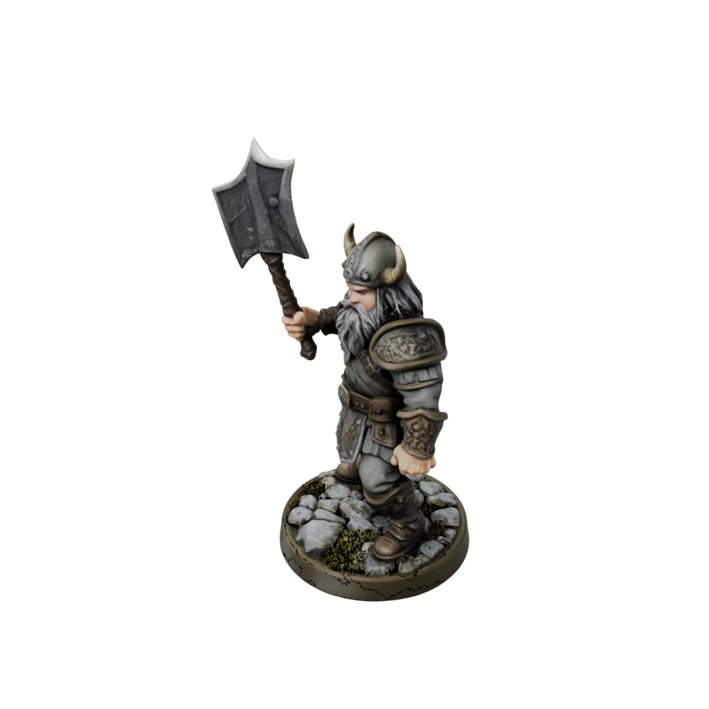 Camo Dwarf Warrior With Battleaxe
