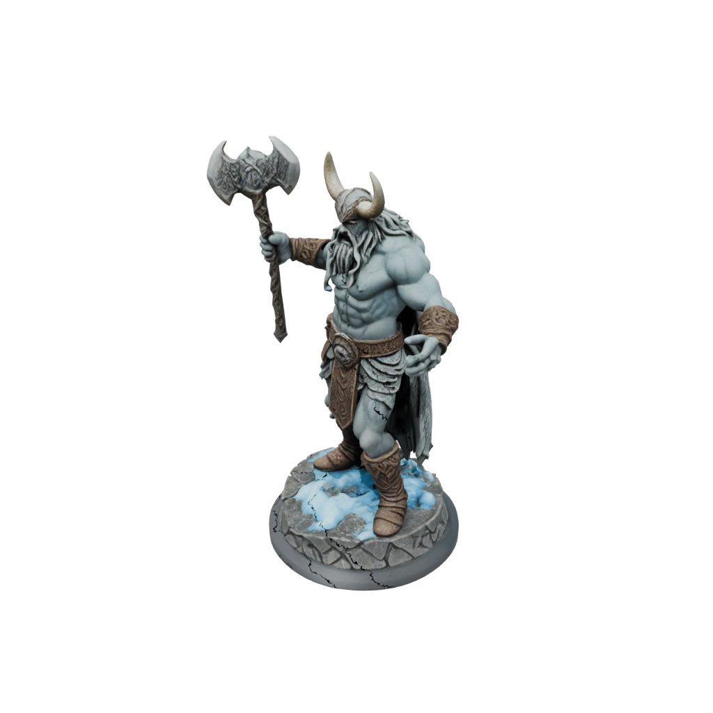 Camo Frost Giant Jarl — tabletop minis 3D print model, STL