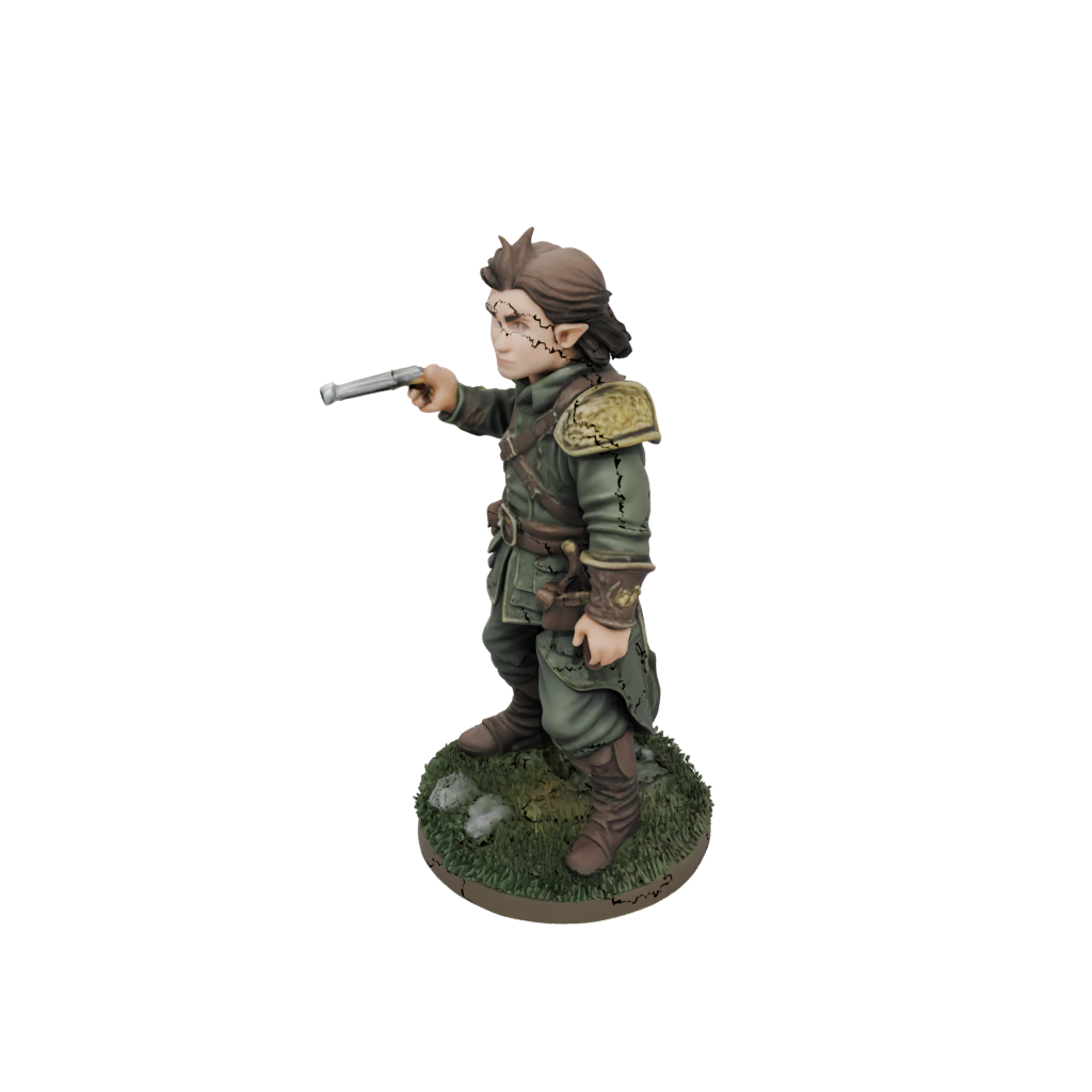 Camo Halfling Bard — tabletop minis 3D print model, STL