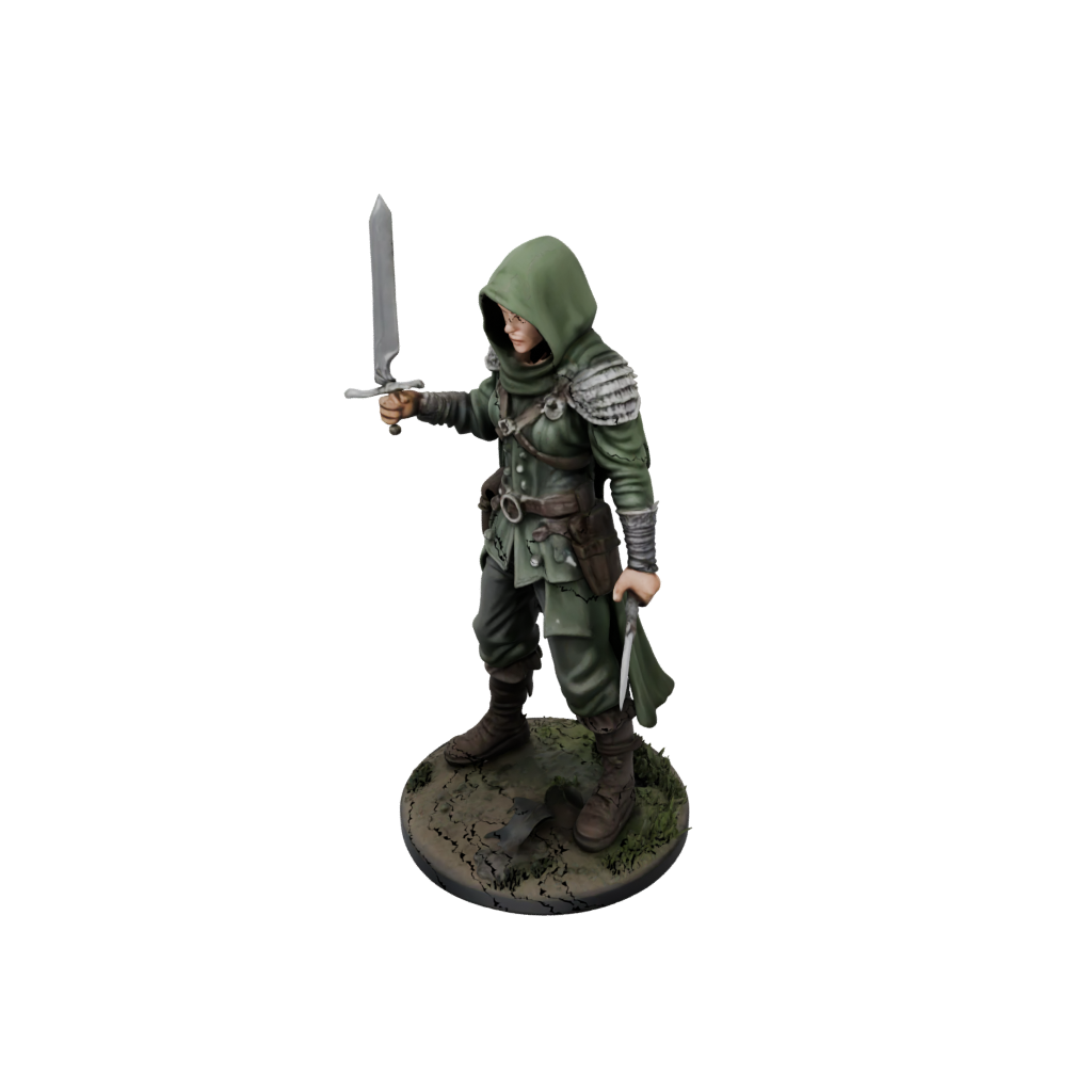 Camo Hooded Rogue With Daggers