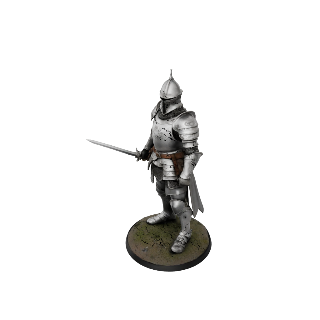 Camo Knight In Full Plate Armor — tabletop minis 3D print model, STL