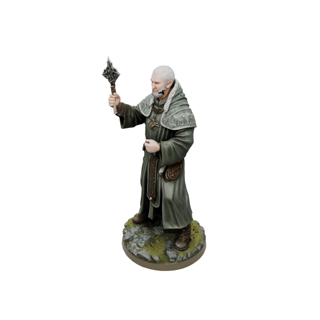 Camo Cleric Priest With Mace — tabletop minis 3D print model, STL